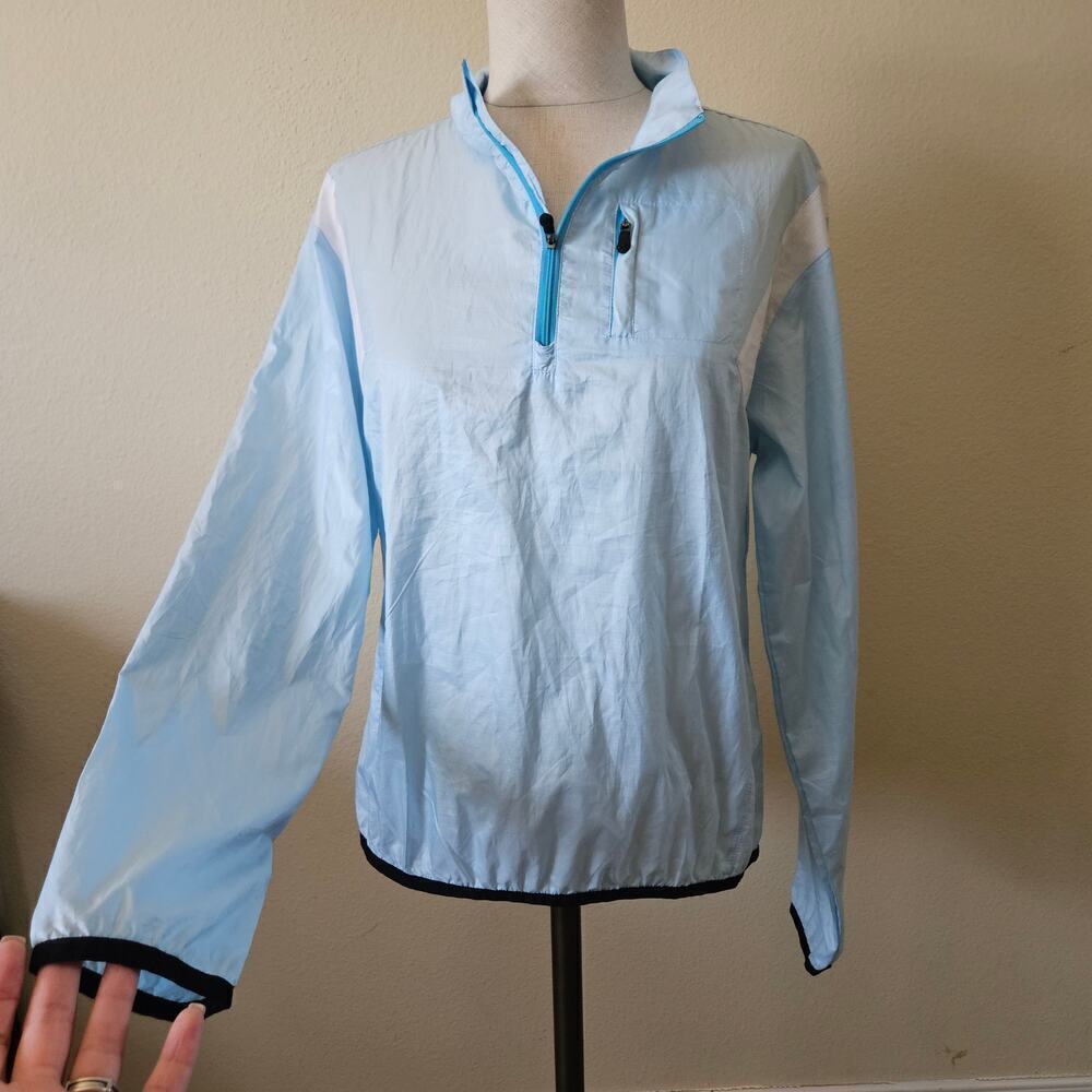 Brooks shelter technology womans small light weight running jacket baby blue